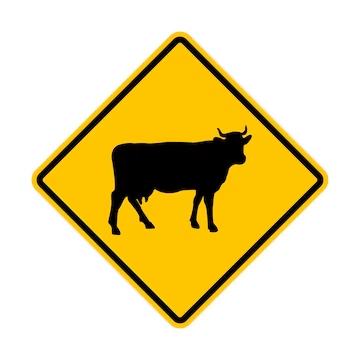 Animals on road sign